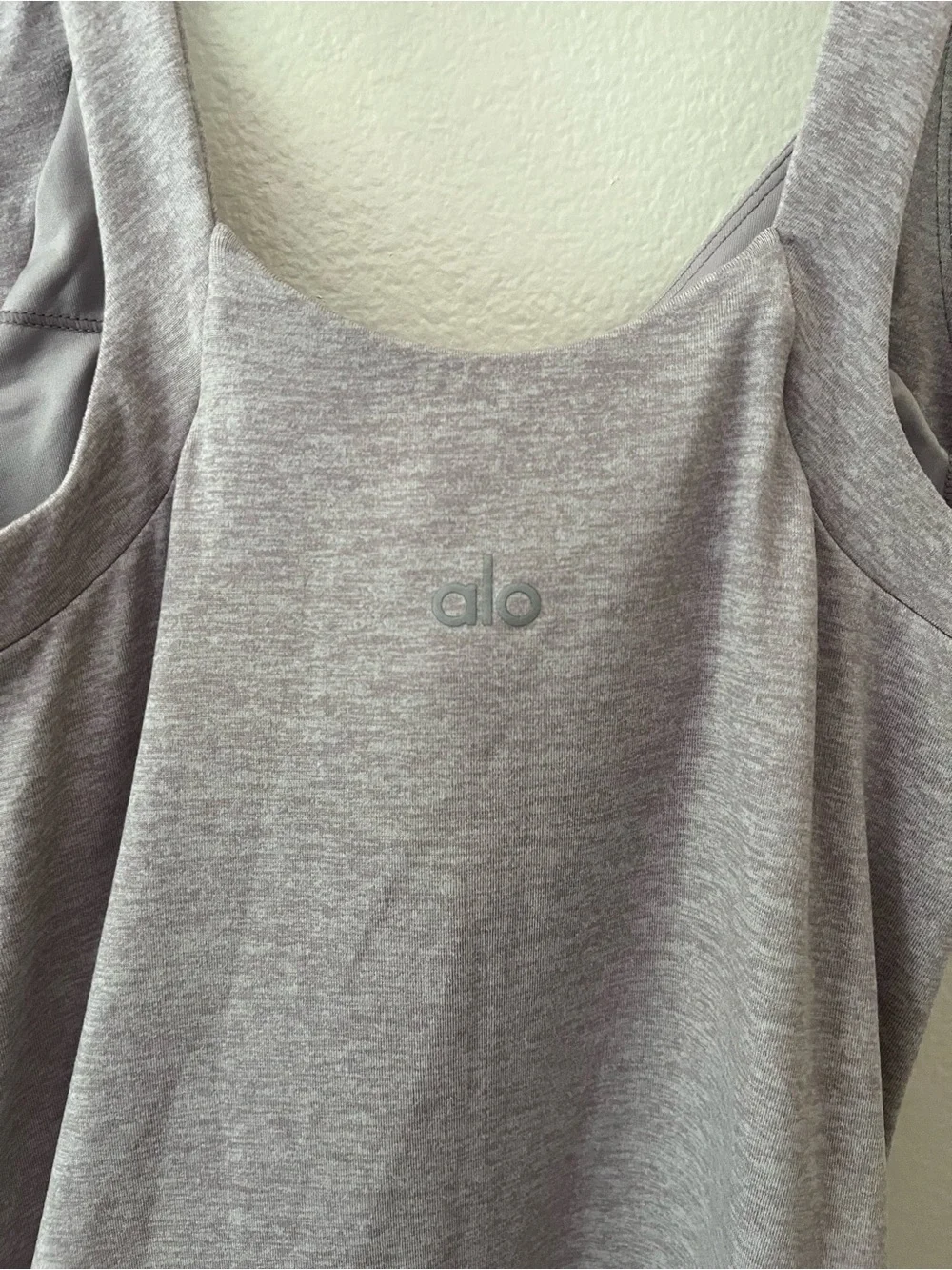 Alo Yoga Fitted Athletic Tank Dusk Heather Size Small Removable Light Pads